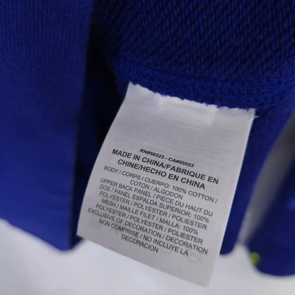 Nike Sweatshirt Mens M Blue Track‎ & Field Crew Neck Zip Pocket Ventilated Back